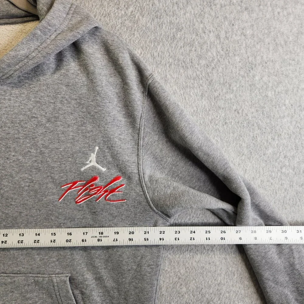 Jordan Hoodie Mens M Gray Flight Air Essentials Fleece Pullover Jumpman